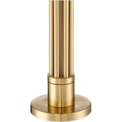 Possini Euro Design Granview Modern Table Lamp 32 1/2" Tall Brass Column Taupe Organza Outer Off White Linen Inner Drum Shade For Bedroom Living Room -Selected Home Furnishings Store GUEST 854c71f5 7a3c 4a72 84e2 e29b66f8b9f7