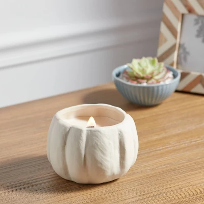 12oz Brushed Abstract Pumpkin Ceramic With Woodwick And Dustcover Pumpkin Woods Candle - Threshold™ 3 12oz Brushed Abstract Pumpkin Ceramic With Woodwick And Dustcover Pumpkin Woods Candle - Threshold™