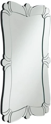 Possini Euro Design Fabrina Rectangular Vanity Decorative Wall Mirror Modern Beveled Edge Flower Glass Mirrored Frame 26" Wide For Bathroom Bedroom 7 Possini Euro Design Fabrina Rectangular Vanity Decorative Wall Mirror Modern Beveled Edge Flower Glass Mirrored Frame 26" Wide For Bathroom Bedroom - Image 5