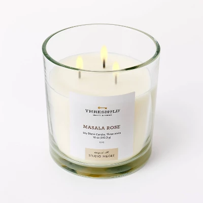 Clear Glass Masala Rose Candle White - Threshold™ Designed With Studio McGee 4 Clear Glass Masala Rose Candle White - Threshold™ Designed With Studio McGee - Image 2