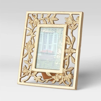 4" X 6" Metal Feather Frame Light Gold - Opalhouse™ 4 4" X 6" Metal Feather Frame Light Gold - Opalhouse™ - Image 2