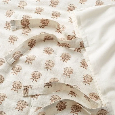 Lofty Cotton Slub Woodblock Print Floral Quilt Sham White/Mauve – Threshold™ Designed With Studio McGee 6 Lofty Cotton Slub Woodblock Print Floral Quilt Sham White/Mauve – Threshold™ Designed With Studio McGee - Image 4