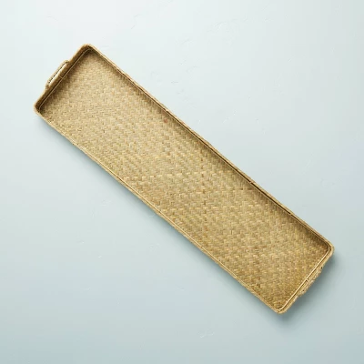 36" Extra-Large Natural Woven Basket Tray - Hearth & Hand™ With Magnolia 4 36" Extra-Large Natural Woven Basket Tray - Hearth & Hand™ With Magnolia - Image 2