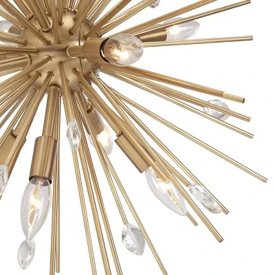 Possini Euro Design Janae Plated Gold Chandelier 29 1/2" Wide Modern Sputnik 12-Light Fixture For Dining Room House Foyer Kitchen Island Entryway 4 Possini Euro Design Janae Plated Gold Chandelier 29 1/2" Wide Modern Sputnik 12-Light Fixture For Dining Room House Foyer Kitchen Island Entryway - Image 2