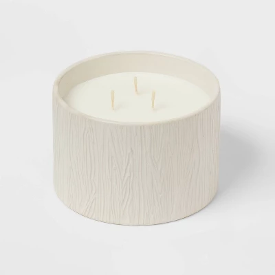 Textured Straight Side Ceramic Warm Cider & Cinnamon Candle White - Threshold™ 5 Textured Straight Side Ceramic Warm Cider & Cinnamon Candle White - Threshold™ - Image 3