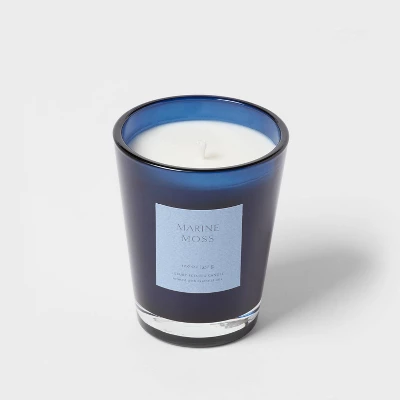 Colored Vase Glass With Dustcover Marine Moss Candle Blue - Threshold™ 5 Colored Vase Glass With Dustcover Marine Moss Candle Blue - Threshold™ - Image 3