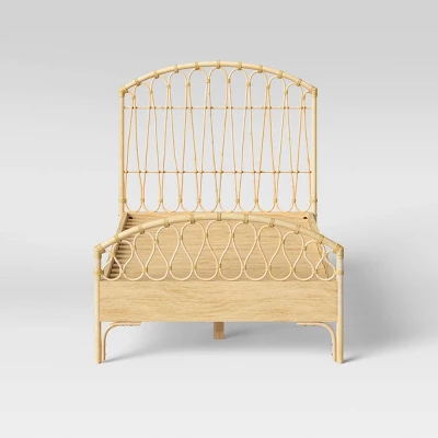 Twin Rattan Kids' Bed Natural - Pillowfort™ 3 Twin Rattan Kids' Bed Natural - Pillowfort™