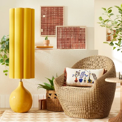 Floor Lamp Yellow Ceramic With Elongated Shade (Includes LED Light Bulb) - Opalhouse™ Designed With Jungalow™ 4 Floor Lamp Yellow Ceramic With Elongated Shade (Includes LED Light Bulb) - Opalhouse™ Designed With Jungalow™ - Image 2