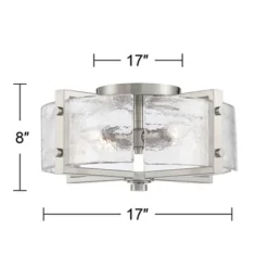 Possini Euro Design Prane Modern Industrial Ceiling Light Semi Flush Mount Fixture 17" Wide Brushed Nickel 4-Light Warped Glass For Bedroom Kitchen 16 Possini Euro Design Prane Modern Industrial Ceiling Light Semi Flush Mount Fixture 17" Wide Brushed Nickel 4-Light Warped Glass For Bedroom Kitchen -Selected Home Furnishings Store GUEST 968afca0 1c02 432c 9354 62d2a6a517c1