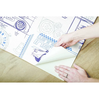 Disney Pixar Cars Schematic Peel And Stick Wallpaper Blue - RoomMates 5 Disney Pixar Cars Schematic Peel And Stick Wallpaper Blue - RoomMates - Image 3