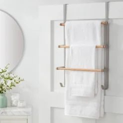 Over The Door Tiered Towel Rack With Wood - Brightroom™