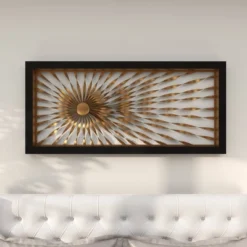 Metal Sunburst Coiled Ribbon Wall Decor With Black Frame Gold - Olivia & May 21 Metal Sunburst Coiled Ribbon Wall Decor With Black Frame Gold - Olivia & May -Selected Home Furnishings Store GUEST 98bbe289 29b8 401f a3ab d35dfd1be607