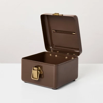 5" Small Metal Box Set With Brass Hardware Brown - Hearth & Hand™ With Magnolia 4 5" Small Metal Box Set With Brass Hardware Brown - Hearth & Hand™ With Magnolia - Image 2