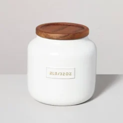 Dry Goods Stoneware Canister With Wood Lid Cream/Brown - Hearth & Hand™ With Magnolia 11 Dry Goods Stoneware Canister With Wood Lid Cream/Brown - Hearth & Hand™ With Magnolia -Selected Home Furnishings Store GUEST 9a628954 fe13 4a85 8006 a0d2b4f27491
