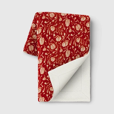 Mini Pumpkin Printed Plush With Shearling Reverse Throw Blanket - Threshold™ 7 Mini Pumpkin Printed Plush With Shearling Reverse Throw Blanket - Threshold™ - Image 5