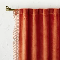 1pc Light Filtering Velvet Macrame Trim Window Curtain Panel Burnt Orange - Opalhouse™ Designed With Jungalow™ 9 1pc Light Filtering Velvet Macrame Trim Window Curtain Panel Burnt Orange - Opalhouse™ Designed With Jungalow™ -Selected Home Furnishings Store GUEST 9bfd56a0 ad5c 4df0 98b1 851ec6623ce3