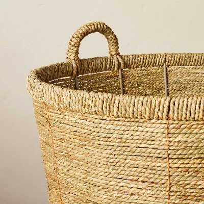 14"x18" Woven Floor Basket - Hearth & Hand™ With Magnolia 4 14"x18" Woven Floor Basket - Hearth & Hand™ With Magnolia - Image 2