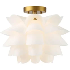Possini Euro Design Modern Ceiling Light Semi Flush Mount Fixture White Flower Gold Metal 15 3/4" Wide Living Room Bedroom Kitchen 11 Possini Euro Design Modern Ceiling Light Semi Flush Mount Fixture White Flower Gold Metal 15 3/4" Wide Living Room Bedroom Kitchen -Selected Home Furnishings Store GUEST 9caa153e a2a6 4cbb b7c7 151d401311d5