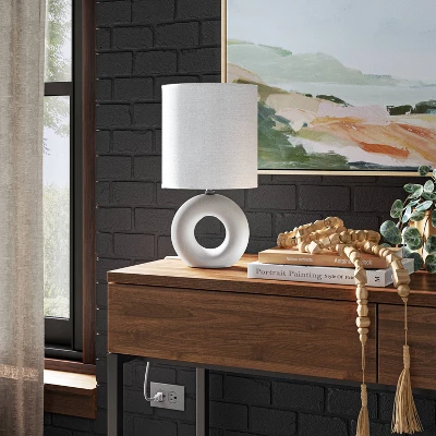 Abstract Ceramic Mini Table Lamp White - Threshold™ 3 Abstract Ceramic Mini Table Lamp White - Threshold™