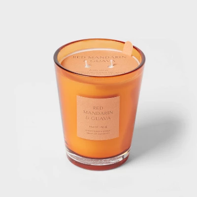 Colored Vase Glass With Dustcover Mandarin & Guava Candle Orange - Threshold™ 8 Colored Vase Glass With Dustcover Mandarin & Guava Candle Orange - Threshold™ - Image 6