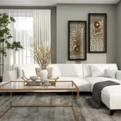 Metal Sunburst Coiled Ribbon Wall Decor With Black Frame Gold - Olivia & May 30 Metal Sunburst Coiled Ribbon Wall Decor With Black Frame Gold - Olivia & May -Selected Home Furnishings Store GUEST 9f9ce378 7f31 4bcc 8248 7ef433936c0c