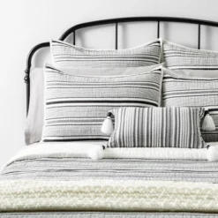 Textured Stripe Pillow Sham Dark Gray/Cream - Hearth & Hand With Magnolia 9 Textured Stripe Pillow Sham Dark Gray/Cream - Hearth & Hand With Magnolia -Selected Home Furnishings Store GUEST a0f8fe96 7ab4 46c3 ad09 b2250acbb400