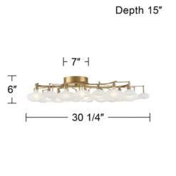 Possini Euro Design Lilypad Modern Ceiling Light Semi Flush Mount Fixture 30 1/4" Wide Warm Brass 12-Light Frosted Glass Shade For Bedroom Living Room 17 Possini Euro Design Lilypad Modern Ceiling Light Semi Flush Mount Fixture 30 1/4" Wide Warm Brass 12-Light Frosted Glass Shade For Bedroom Living Room -Selected Home Furnishings Store GUEST a233a009 bd72 44f5 9f48 3c2effe14b0b