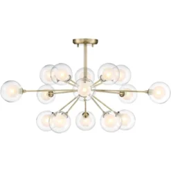 Possini Euro Design Modern Ceiling Light Semi Flush Mount Fixture Sputnik Brass 30 1/2" Wide 15-Light Double Glass Ball Hallway 11 Possini Euro Design Modern Ceiling Light Semi Flush Mount Fixture Sputnik Brass 30 1/2" Wide 15-Light Double Glass Ball Hallway -Selected Home Furnishings Store GUEST a5d5d52f e87f 49d6 be3a b66722eec602