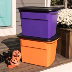 Sterilite 18 Gallon Orange Plastic Storage Container Bin Tote With Black Lid, Halloween 9 Sterilite 18 Gallon Orange Plastic Storage Container Bin Tote With Black Lid, Halloween -Selected Home Furnishings Store GUEST a9f43b31 35e0 4c1a 89db e6cc67339af9
