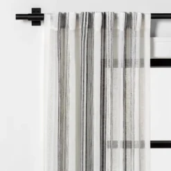 Vertical Stripe Curtain Sheer Gray/Cream - Hearth & Hand™ With Magnolia 15 Vertical Stripe Curtain Sheer Gray/Cream - Hearth & Hand™ With Magnolia -Selected Home Furnishings Store GUEST aa4b19d6 e085 4e55 817f c9aa35ba50ba