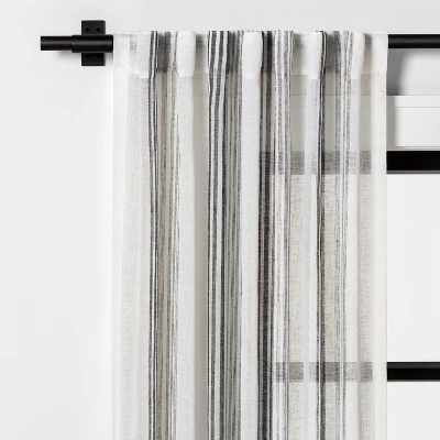 Vertical Stripe Curtain Sheer Gray/Cream - Hearth & Hand™ With Magnolia 9 Vertical Stripe Curtain Sheer Gray/Cream - Hearth & Hand™ With Magnolia - Image 7