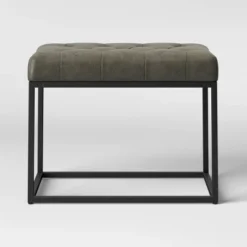 Trubeck Tufted Metal Base Ottoman Faux Leather - Threshold™ 13 Trubeck Tufted Metal Base Ottoman Faux Leather - Threshold™ -Selected Home Furnishings Store GUEST ab835a54 a3f3 4082 a637 7024908a9e52