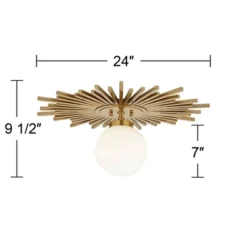 Possini Euro Design Hazel Modern Ceiling Light Semi Flush Mount Fixture 24" Wide Warm Brass White Globe Shade For Bedroom Kitchen Living Room Hallway 15 Possini Euro Design Hazel Modern Ceiling Light Semi Flush Mount Fixture 24" Wide Warm Brass White Globe Shade For Bedroom Kitchen Living Room Hallway -Selected Home Furnishings Store GUEST abd1820f 6891 4ab0 a543 8a21515dfd36