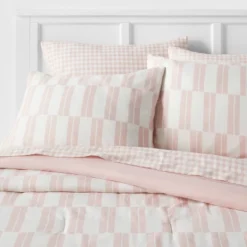 Dash Stripe Printed Microfiber Reversible Comforter & Sheets Set Ivory/Light Pink - Room Essentials™ 15 Dash Stripe Printed Microfiber Reversible Comforter & Sheets Set Ivory/Light Pink - Room Essentials™ -Selected Home Furnishings Store GUEST ac0a9151 59d8 4418 8479 375cfa7c9efe
