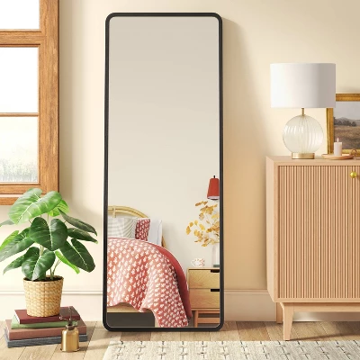 22" X 60" Rounded Corner Wood Leaner Mirror - Threshold™ 3 22" X 60" Rounded Corner Wood Leaner Mirror - Threshold™