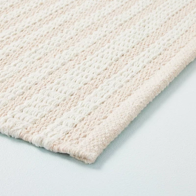 Textured Stripe Indoor/Outdoor Woven Area Rug Beige/Cream - Hearth & Hand™ With Magnolia 4 Textured Stripe Indoor/Outdoor Woven Area Rug Beige/Cream - Hearth & Hand™ With Magnolia - Image 2