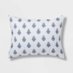 5pc Block Print With Border Comforter Bedding Set White/Blue - Threshold™ 12 5pc Block Print With Border Comforter Bedding Set White/Blue - Threshold™ -Selected Home Furnishings Store GUEST b03a15d2 8e0b 42ad bda7 eeee200581c9