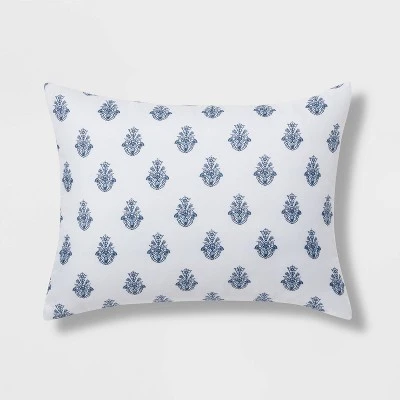 5pc Block Print With Border Comforter Bedding Set White/Blue - Threshold™ 6 5pc Block Print With Border Comforter Bedding Set White/Blue - Threshold™ - Image 4