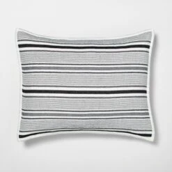 Textured Stripe Pillow Sham Dark Gray/Cream - Hearth & Hand With Magnolia 10 Textured Stripe Pillow Sham Dark Gray/Cream - Hearth & Hand With Magnolia -Selected Home Furnishings Store GUEST b0608181 3b6d 4688 8af4 76eb9e213a88