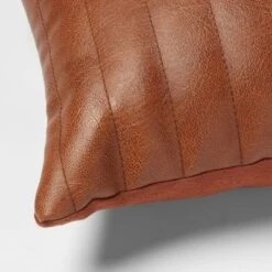 Lumbar Faux Leather Channel Stitch Decorative Throw Pillow - Threshold™ 9 Lumbar Faux Leather Channel Stitch Decorative Throw Pillow - Threshold™ -Selected Home Furnishings Store GUEST b1248bcb 60a2 4ec2 9554 09261e433ec5