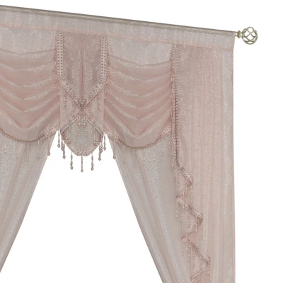 Kate Aurora Ultra Glam Beaded Sparkly Sheer Window In A Bag Curtain Set 4 Kate Aurora Ultra Glam Beaded Sparkly Sheer Window In A Bag Curtain Set - Image 2