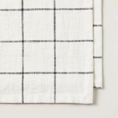 20"x90" Grid Lines Woven Table Runner Cream/Gray - Hearth & Hand™ With Magnolia 4 20"x90" Grid Lines Woven Table Runner Cream/Gray - Hearth & Hand™ With Magnolia - Image 2