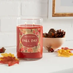 New Arrival 20 21.5oz Lidded Glass Jar 2-Wick Fall Day Candle - Opalhouse™