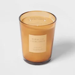 Colored Vase Glass With Dustcover Tobacco And Bergamot Candle Yellow - Threshold™ 13 Colored Vase Glass With Dustcover Tobacco And Bergamot Candle Yellow - Threshold™ -Selected Home Furnishings Store GUEST b93280db 41cc 4916 9fbe 5bb9cb7d18d7