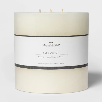 Pillar Candle Soft Cotton White - Threshold™ 7 Pillar Candle Soft Cotton White - Threshold™ - Image 5
