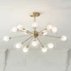 Possini Euro Design Modern Ceiling Light Semi Flush Mount Fixture Sputnik Brass 30 1/2" Wide 15-Light Double Glass Ball Hallway 2 Possini Euro Design Modern Ceiling Light Semi Flush Mount Fixture Sputnik Brass 30 1/2" Wide 15-Light Double Glass Ball Hallway -Selected Home Furnishings Store GUEST bebecb67 d9ef 441c a3ad 605c70e9a30b