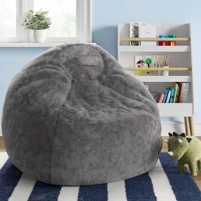 XL Fuzzy Kids' Bean Bag Gray - Pillowfort™ 3 XL Fuzzy Kids' Bean Bag Gray - Pillowfort™
