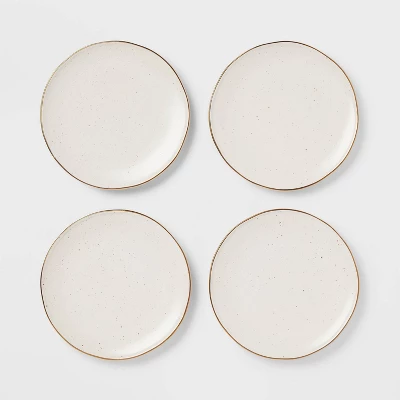 4pk Ceramic App Dining Plates Ivory/Gold - Threshold™ 4 4pk Ceramic App Dining Plates Ivory/Gold - Threshold™ - Image 2