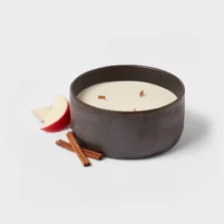 16oz Blackened Bowl Ceramic With Multi Woodwick And Dustcover Honeycrisp Apple Cider Candle Black - Threshold™ 7 16oz Blackened Bowl Ceramic With Multi Woodwick And Dustcover Honeycrisp Apple Cider Candle Black - Threshold™ -Selected Home Furnishings Store GUEST c42d5c65 886d 432b bca7 99f243ee7235