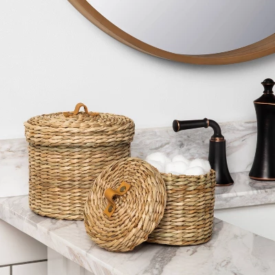 Woven Bath Storage Canister Beige - Hearth & Hand™ With Magnolia 5 Woven Bath Storage Canister Beige - Hearth & Hand™ With Magnolia - Image 3